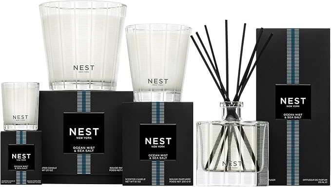 NEST New York Reed Diffuser Liquid Refill, Ocean Mist & Sea Salt - 5.9 fl oz - Fragrance for Up to 90 Days - Flame Free