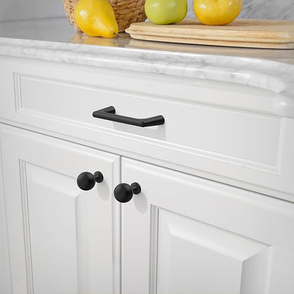 Amerdeco 10 Pack Matte Black Cabinet Pulls 3 Inch(76MM) Hole Centers Kitchen Cabinet Handles Hardware Kitchen Handles for Cabinets Cupboard Handles Drawer Pulls ZH0041