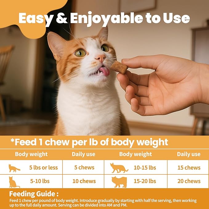 Cat Allergy Relief for Cats, Crunchy & Creamy Chews for Immune & Skin Coat Support – Seasonal Allergies, Itching Relief, Omega 3 & Probiotic Natural Supplement for Cats, Chicken Flavor – 500 Chews-Mewly Pet