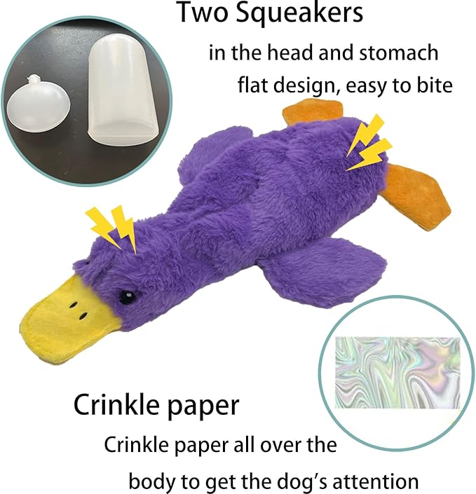 No Stuffing Dog Toys 3 Pack, Squeaky Dog Toys for Large Dogs, Plush Toys for Aggressive Chewers Small Medium Large Breeds, Puppy Chew Toys for Teething (Short Plush)-Mewly Pet