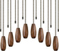 8 Pieces Ceiling Fan Pull Chains Extender Wooden Pendant Pull Chain Extension for Ceiling Light Lamp Fan(Walnut Color)