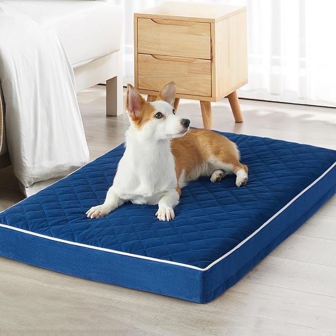 WNPETHOME Orthopedic Dog Bed for Crate, Waterproof Extra Large Dogs Bed with Removable Washable Cover, Multi-Needle Quilting Dogs Crate Beds-Mewly Pet