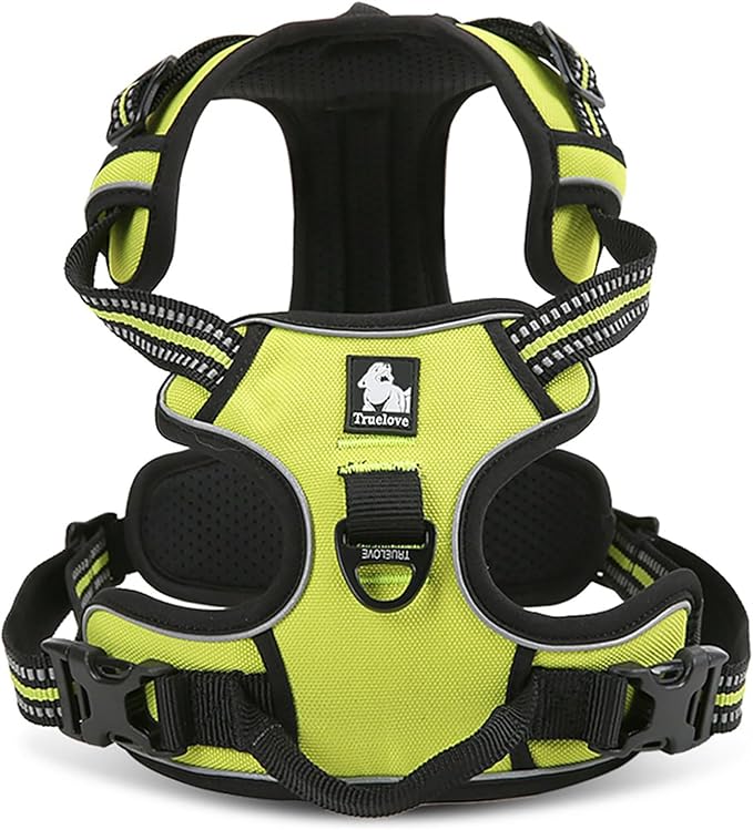 TRUE LOVE Truelove Adjustable No-Pull Dog Harness Reflective Pup Vest Harnesses Comfortable Control Brilliant Colors TLH5651(Neon Yellow,L)-Mewly Pet