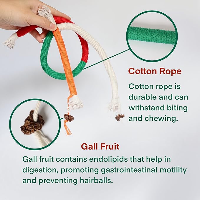 Kittens Toys，Cat Chew Toys for Indoor Cats, Catnip Toy for Teeth Cleaning, Interactive Cat Nip Teething Rope Toys for Cats Kitty, 2 Pack (27.56&7.87 inches，Plus 2 Packs of Catnip)-Mewly Pet