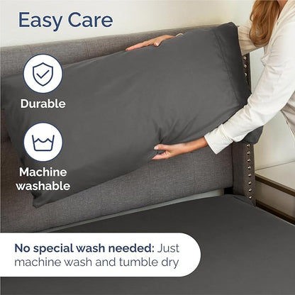 Twin 4 Piece Sheet Set - Comfy Breathable & Cooling - Ultra Soft Hotel Luxury Bedding Set w/ 8-16 Inch Deep Pockets - 1 Flat & 1 Fitted Sheet & 2 Pillowcases - Wrinkle Free and Easy Care - Charcoal