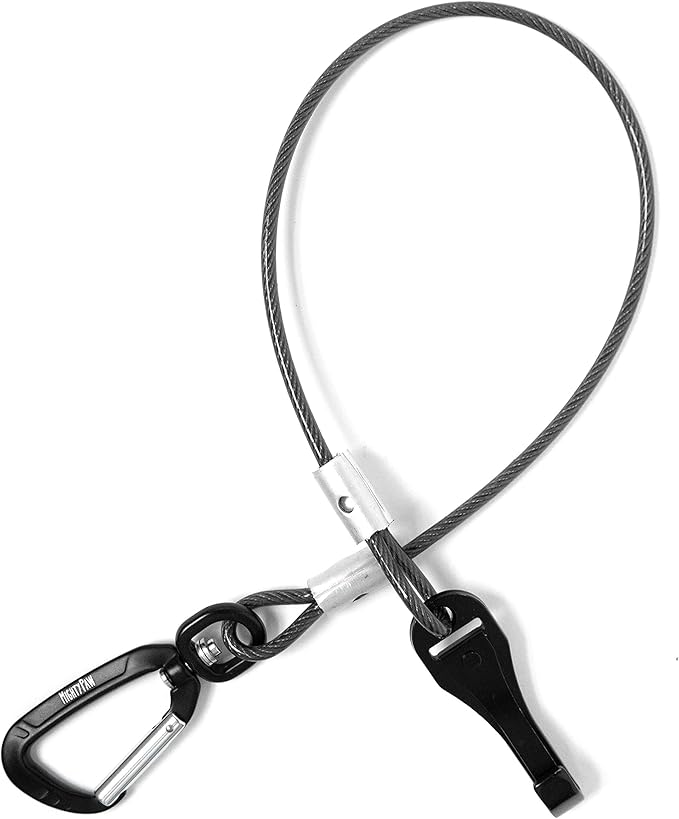 Mighty Paw Dog Seat Belt - Chew-Proof Metal Safety Restraint - Steel Braided Vehicle Tether - Rock Climbers Carabiner Included - Pet Car Leash Seat Belts - Dogs Car Safety Harness -Black, 40cm-Mewly Pet