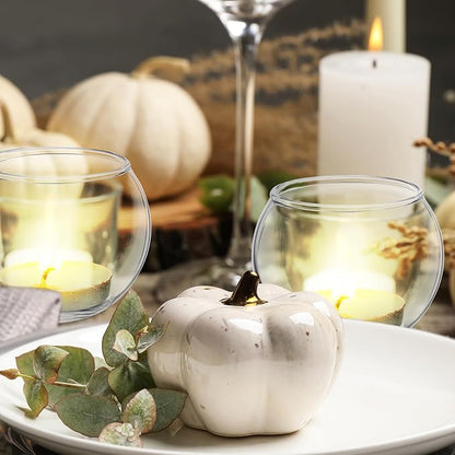 Uiifan 36 Pcs Clear Votive Candle Holder Bulk Glass Tea Lights Round for Wedding 1.97'' x 2.17'' Candle Jars Holder for Wedding Table Centerpiece Party Birthday Home Decoration