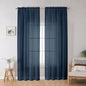 OWENIE Blue Sheer Curtains, Sheer Curtains 78 inches Long 2 Panels Set, Rod Pocket Voile Fimly Sheer Drapes for Living Room/Bedroom, 2pcs, Each 42" W x 78" L, Navy Blue