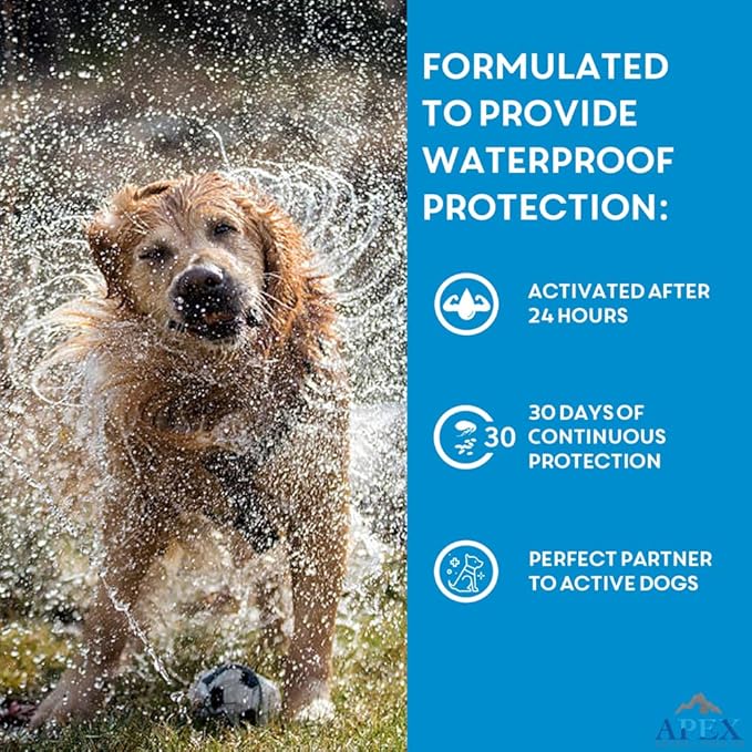 Apex Plus Flea and Tick Prevention for Dogs | Medium (23-44 lbs) | 6-Month Supply | Dog Flea and Tick Treatment | 24-Hour Activation, Waterproof, 30-Day Protection-Mewly Pet