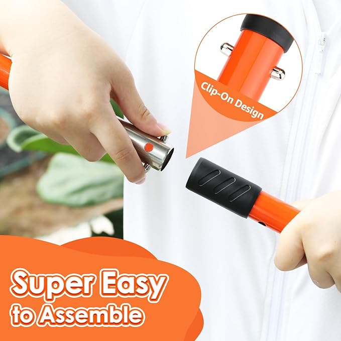 SlowTon Dog Pooper Scooper - 37.4" Long Handle Adjustable Metal Swivel Bin & Rake & Spade Kit with 20 Waste Bags, Portable Pooper Scooper for Gravel Lawn Grass, Suit for Small Medium Large Dog-Mewly Pet