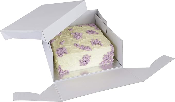 PME, 11 x 6in tall Square Cake Box, Standard, White