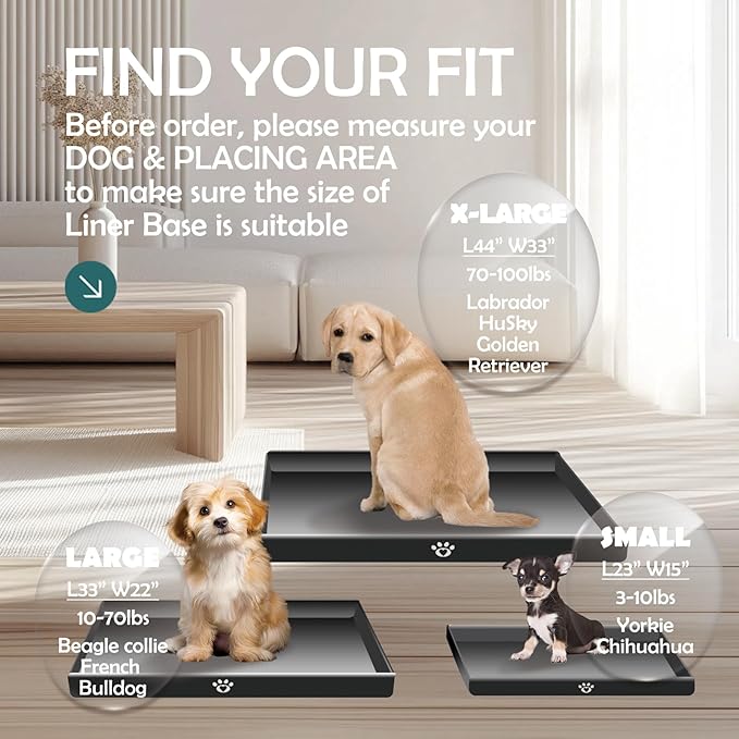 MEEXPAWS Dog Grass Pad with Foldable Dog Litter Box, Small Pee Pad Holder Foldable Liner Base High Side with Odor Free Artificial Grass for Puppy Potty Training Balcony, 2 PCS Reusable Pee Pads-Mewly Pet