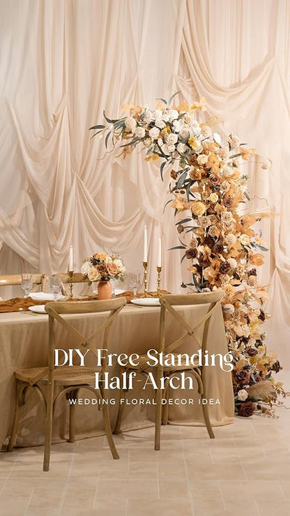 Ling's moment Artificial Flowers 25Pcs Cream Roses Decor w/Stems,3" Real Touch DIY Foam Floral for Wedding Bouquet/Centerpieces, Outdoors Party Backdrop, Room/Table, and Garden/Pot Decorations