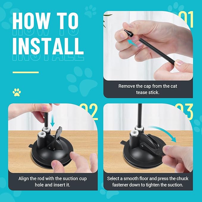 ROSAUI 11-Pack Cat Toy Set with Suction Cup Base and Wire Teasers – Interactive Bird and Feather Attachments with Yarn Balls for Cats and Kittens – Indoor Cat Fun and Exercise-Mewly Pet