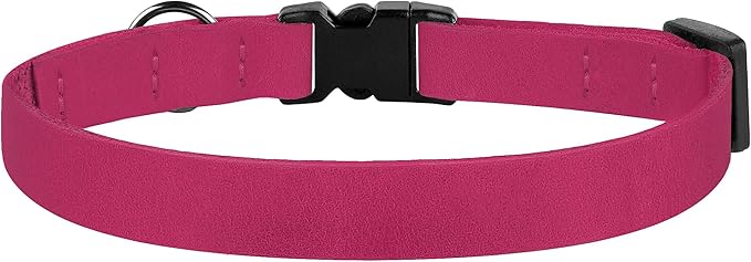 Breakaway Cat Collar Leather with Removable Bell - 13 Colors Available - Soft Adjustable Girl Boy Safety Lightweight Pet Kitten Collars Pink Brown Blue Green Red Orange Black (Pink)-Mewly Pet