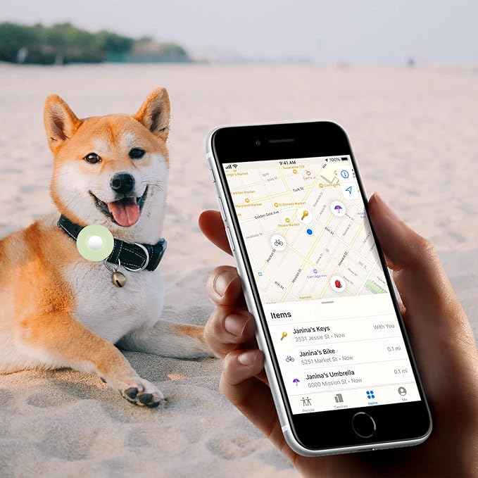 Airtag Holder for Dog Collar, Cibaabo Silicone Air Tag Case Cover Compatible with Apple Airtags for 0.8-1.2inch Cat Pet Collar Harness Loop-Mewly Pet