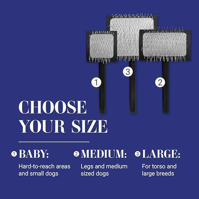 Chris Christensen Big K Dog Slicker Brush for Dogs (Goldendoodles, Labradoodles, Poodles), Groom Like a Professional, Fluff Detangle Style, Saves Time Energy, Black, Large-Mewly Pet