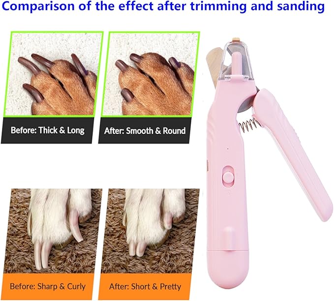 2 In 1 Pet Nail Clipper and Grinder, Professional Electric Rechargeable Pet Nail Fast Trimmer, Painless, Claw Care Grooming, Smoothing, Silent - Shockproof, For Small, Large Dogs & Cats, upgraded-Mewly Pet