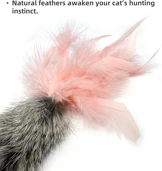 3 Pack Rabbit Fur Catnip Toys with Feathers – Interactive Carrot Cat Toys with Galls Fruit for Indoor Cats and Kittens-Mewly Pet