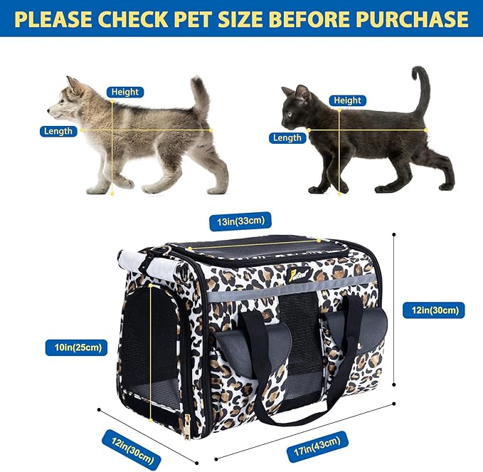 Pet Carrier for Small Dogs and Cats - Soft-Sided Travel Kennel, Portable Foldable Bag (Large)-Mewly Pet