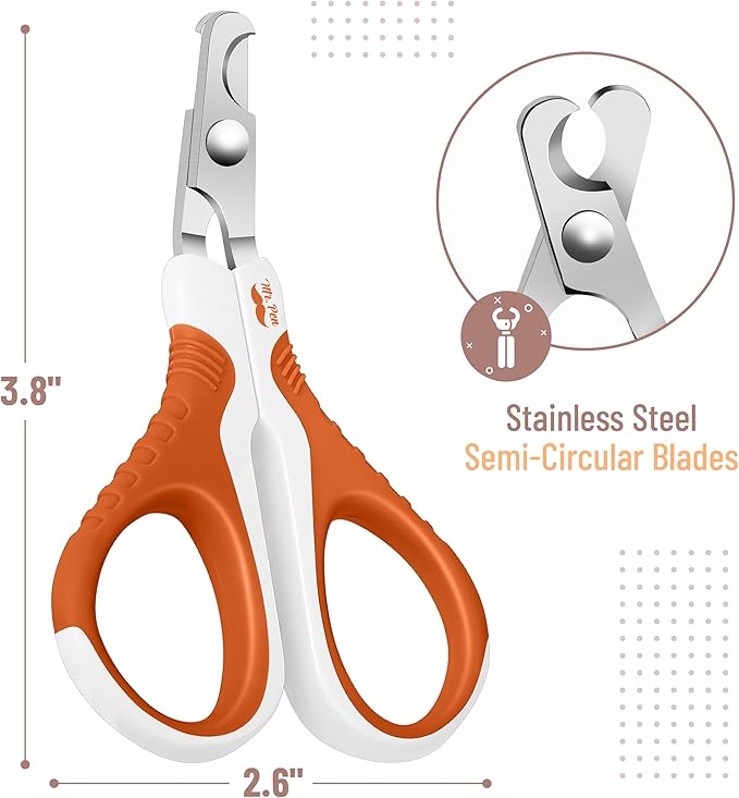 Mr. Pen Cat Nail Trimmer - Raspberry Red & White, Cat & Dog Nail Clipper-Mewly Pet