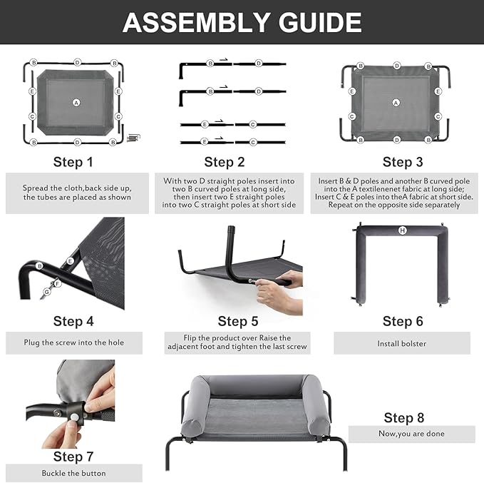 RRPETHOME Large Elevated Cooling Dog Bed, Raised Pet Cot Beds for Large Dogs, Elevated Outdoor Dog Bed, Chew Proof Portable Cooling Pet Cot with Skid-Resistant Feet and Breathable Mesh-Mewly Pet