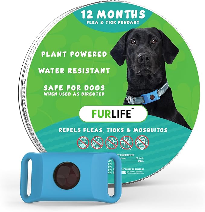 FurLife Blue Dog Tag, Flea and Tick Prevention for Dogs - Waterproof Pendant for Collar, Safe for All Breeds-Mewly Pet