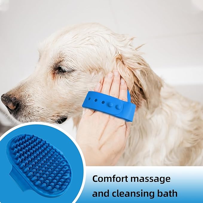 Dog Brush for Shedding,6 PCS in One Pet Slicker Hair Brush Kit Organizer Bag - Dog Cat Grooming Deshedding Undercoat Rake Brush Comb for All Small Large Dogs Cats Blue-Mewly Pet