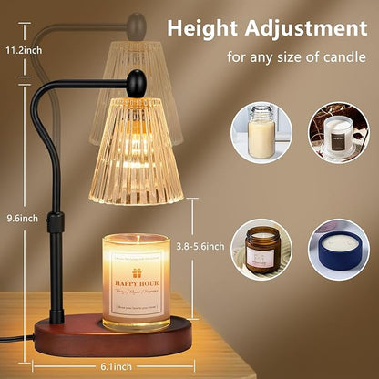Candle Warmer Lamp, with Timer and Dimmer, Adjustable Height, Christmas Birthday Gifts for Women Mom, House Warming Gifts, Home Decor, Thanksgiving Decorations,Wax Warmer for Scented Jar Candles