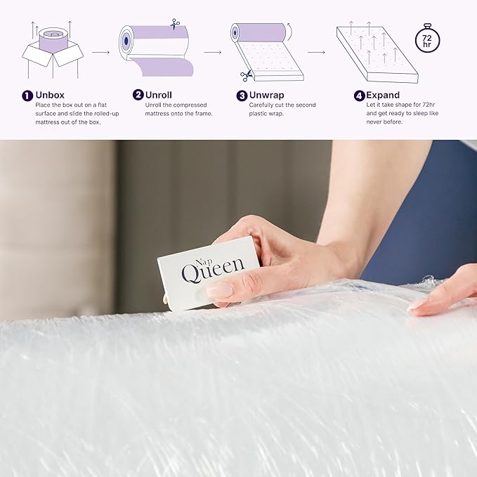 NapQueen 5 Inch Twin Memory Foam Mattress, Medium Feel, CertiPUR-US Certified, Bed in a Box, Breathable Soft Fabric Cover, Blue