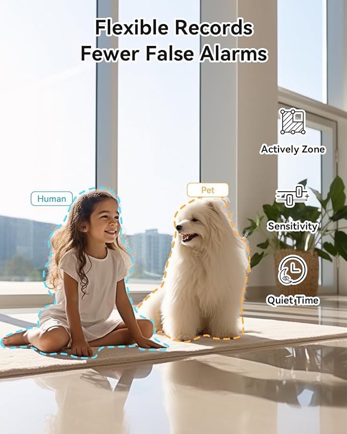 blurams 2K Pet Camera, Cameras for Home Security with One-Touch Call, Indoor Camera w/Color Night Vision, Motion Tracking, Cloud & SD Card Storage (2Pack)-Mewly Pet