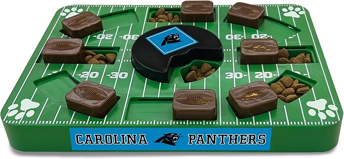 Pets First NFL Carolina Panthers Puzzle Toy, Puzzle Treat Dog Toy, Interactive Dog Treat Toy, Dog Puzzle-Mewly Pet