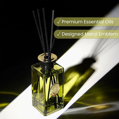 M&SENSE 10.14 oz Large Reed Diffuser Set | Eucalyptus Mint Scent Oil Diffuser with Sticks | Hotel Collection Non-Toxic Essential Oil |for Bedroom Bathroom Living Room