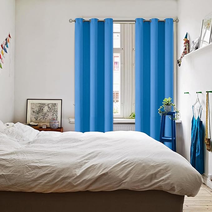 BGment Room Darkening Curtains 84 Inches Long - Grommet Thermal Insulated Drapes Window Treatment Curtains for Bedroom, 2 Panels, 42 x 84 Inch, Classic Blue