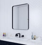 VocalStar Black Bathroom Mirror for Wall, 24 x 32 Inch Rounded Rectangle Metal Framed Bathroom Wall Vanity Mirror Farmhouse, 1/4-inch Shatterproof Glass | Ultra-Flush Hanging