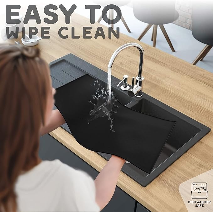 Dog Food Mat - Raised Edges Dogs Mat for Food and Water Prevent Spill, Waterproof Cat Food Mats Protect Floors, Easy Clean Dog Bowl Mats for Food and Water, Silicone Pet Food Tray-Mewly Pet