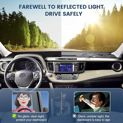 Dashboard Cover Mat Custom Fit for Toyota RAV4 2013-2018 Dash Cover Nonslip Dash Mat Protector Sunshade No Glare Black