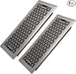 4x12 Inches 2 Pack Heavy Duty Walkable Floor Register - Easy Adjust Air Supply Lever Decorative Floor Vent Covers - Boston Design Vent Covers for Home - Satin Nickel