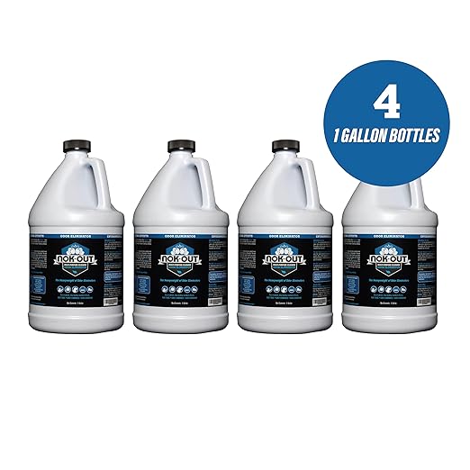 NOK OUT Odor Remover, Pet Deodorizer and Cleaning Spray, Made in the USA, 1 Gallon, 4-Pack-Mewly Pet