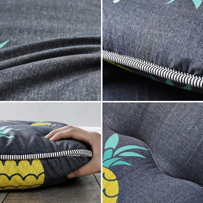 MAXYOYO Grey Pineapple Japanese Floor Futon Mattress, Tatami Mat Portable Camping Mattress Kids Sleeping Pad Foldable Roll Up Floor Lounger Couch Bed, King Size