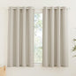 RYB HOME Semi Sheer Curtains - Linen Textured Blend Privacy Sheer Shabby Chic Window Treatment for Living Room Nursery Farmhouse Home Office Farmhouse, 52" Wide by 63" Long, Set of 2, Angora