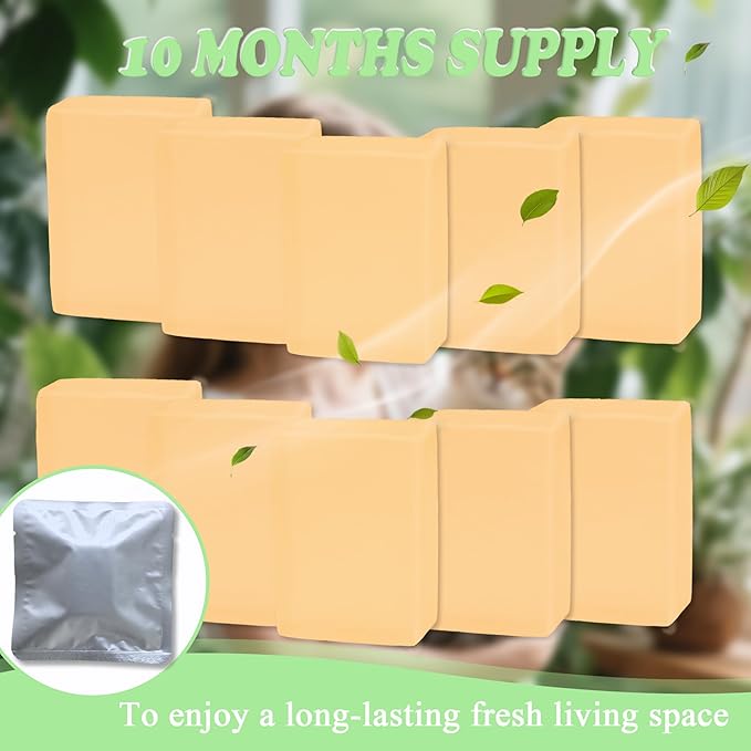 NewKe 10 Pack Pet Odor Eliminator for Meowant Self-Cleaning Cat Litter Box, Cat Litter Deodorizer Compatible with MW-SC01/MW-SC02/LB02, Cat Toilet Odor Deodorant Gel-Mewly Pet