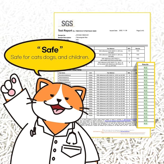 Tofu Cat Litter 100%, I'm Gonna Pee, Strong Clumping, Toilet Flushable, Less Dust, Less Tracking by Pallet Type, All Natural Ingredients, Biodegradable, Safe for Environment(5.7lb x 1pack)-Mewly Pet