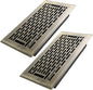 4x8 Inches 2 Pack Heavy Duty Walkable Floor Register - Easy Adjust Air Supply Lever Decorative Floor Vent Covers, Boston Design Vent Covers for Home - Antique Brass