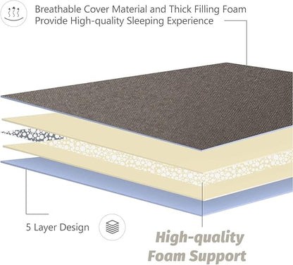 MAXYOYO Japanese Shiki Futon Mattress Floor Mattress Thicken Tatami Mat Sleeping Pad Roll Up Mattress Floor Lounger Bed Folding Couch Bed Mattress Pad for Guest Room, Charcoal Grey, King