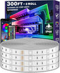 300ft Outdoor LED Strip Lights Waterproof,IP68 Outside Led Light Strips Waterproof with Bluetooth App Remote Control,Music Sync RGB Exterior Led Rope Lights,for Balcony,Deck,Roof,Garden,Pool (300FT)