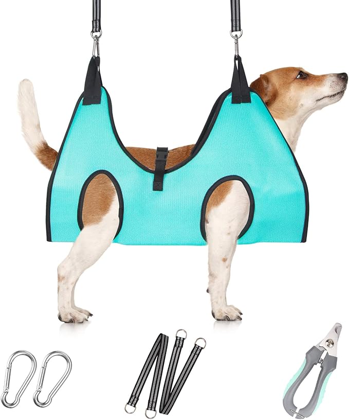 Dog Grooming Hammock - Upgrade Pet Grooming Harness for Nail Trimming (S 30lb), Dog Sling for Nail Clipping, Dog Hanging Holder Hanger for Cutting Nail with Nail Clippers-Mewly Pet