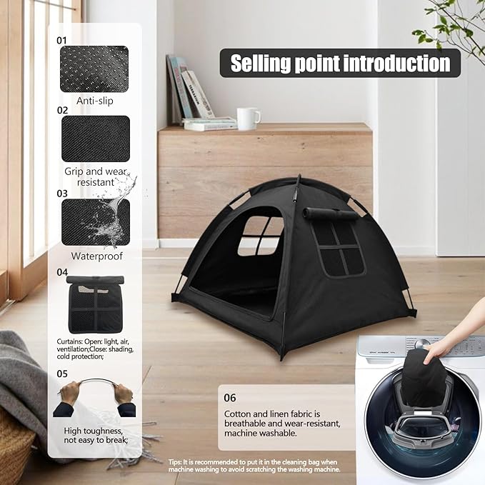 Cat Tent House、Cat's Nest, Quick Assembly and disassembly, Portable Indoor/Outdoor pet Tent House for Cats, Puppies and Other Small Animals-Mewly Pet