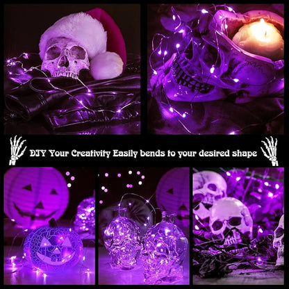 led Fairy Lights Waterproof 16.4ft String Lights Battery Operated for Wedding, Home, Garden, Party, Christmas Decoration, Purple