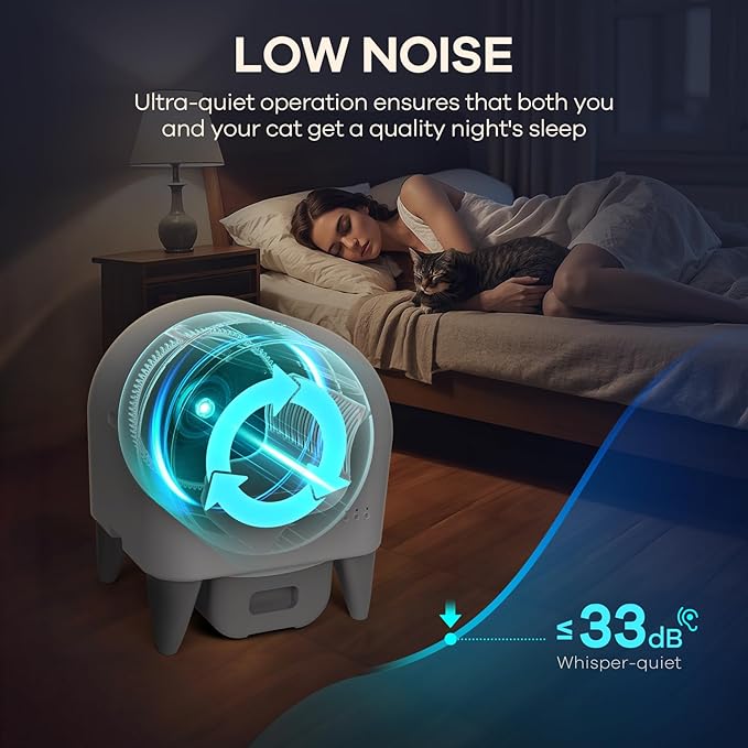 Self Cleaning Litter Box,95L Automatic Cat Litter Box Self Cleaning Large Capacity for Multiple Cats, App-Controlled with Safety Sensors, Removable Washable Liner,2 Rolls Garbage Bags,Grey-Mewly Pet